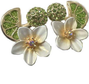 Unique Betsey Johnson 3 colored stones Stud Earring image