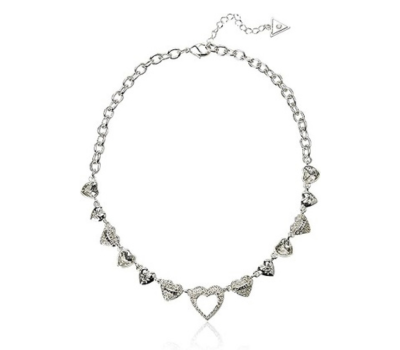 You are currently viewing Gorgeous GUESS Silvertone Heart Chain Necklace 16 inches