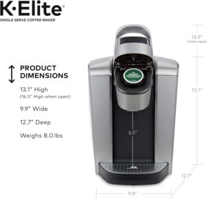 Keurig K-Elite Single-Serve K-Cup Pod Coffee Maker, Brushed Silver