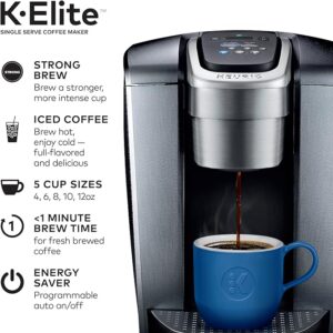 Keurig K-Elite Single-Serve K-Cup Pod Coffee Maker, Brushed Silver