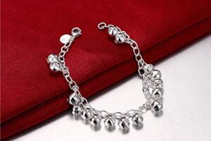 Aimys 925 Sterling Silver Adjustable Bells Chain Bracelet/Anklet 