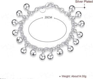 Aimys 925 Sterling Silver Adjustable Bells Chain Bracelet/Anklet 